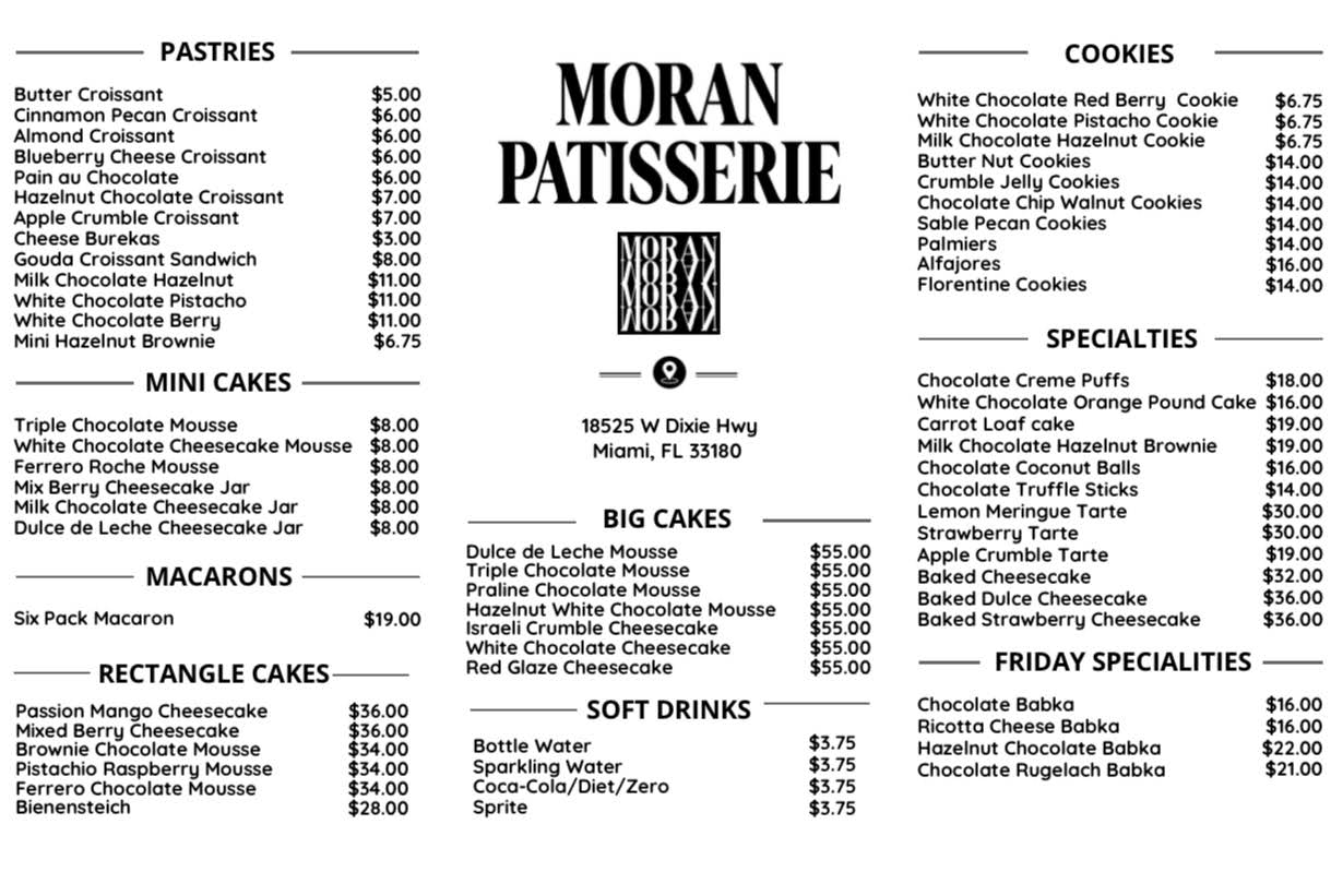 Moran Patisserie Menu - Page 2